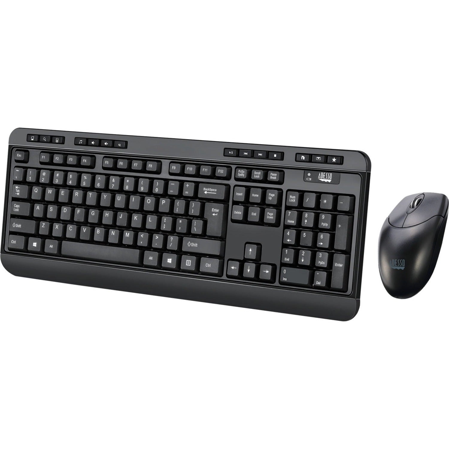 Adesso WKB-1320CB Antimicrobial Wireless Desktop Keyboard and Mouse - WKB-1320CB