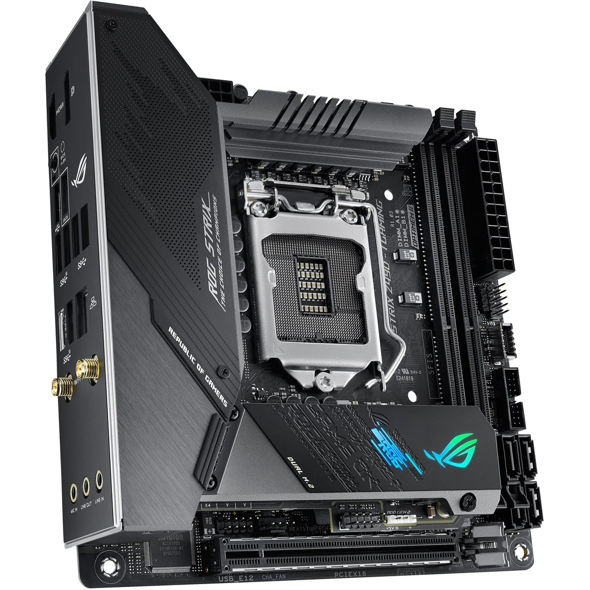 Asus ROG Strix Z490-I GAMING Desktop Motherboard - Intel Z490 Chipset - Socket LGA-1200 - Intel Optane Memory Ready - Mini ITX - ROG STRIX Z490-I GAMING