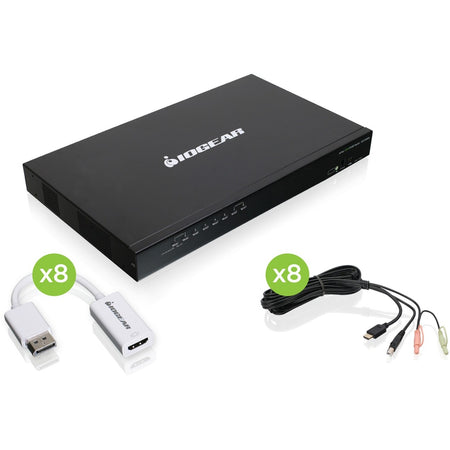 IOGEAR 8-Port USB PS/2 Combo HD DisplayPort KVM Kit - GCS1808HDPKITU