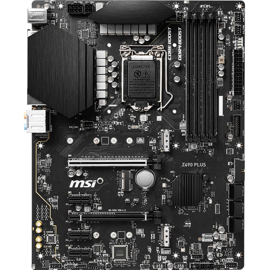 MSI Z490 PLUS Desktop Motherboard - Intel Z490 Chipset - Socket LGA-1200 - Intel Optane Memory Ready - ATX - Z490PLUS