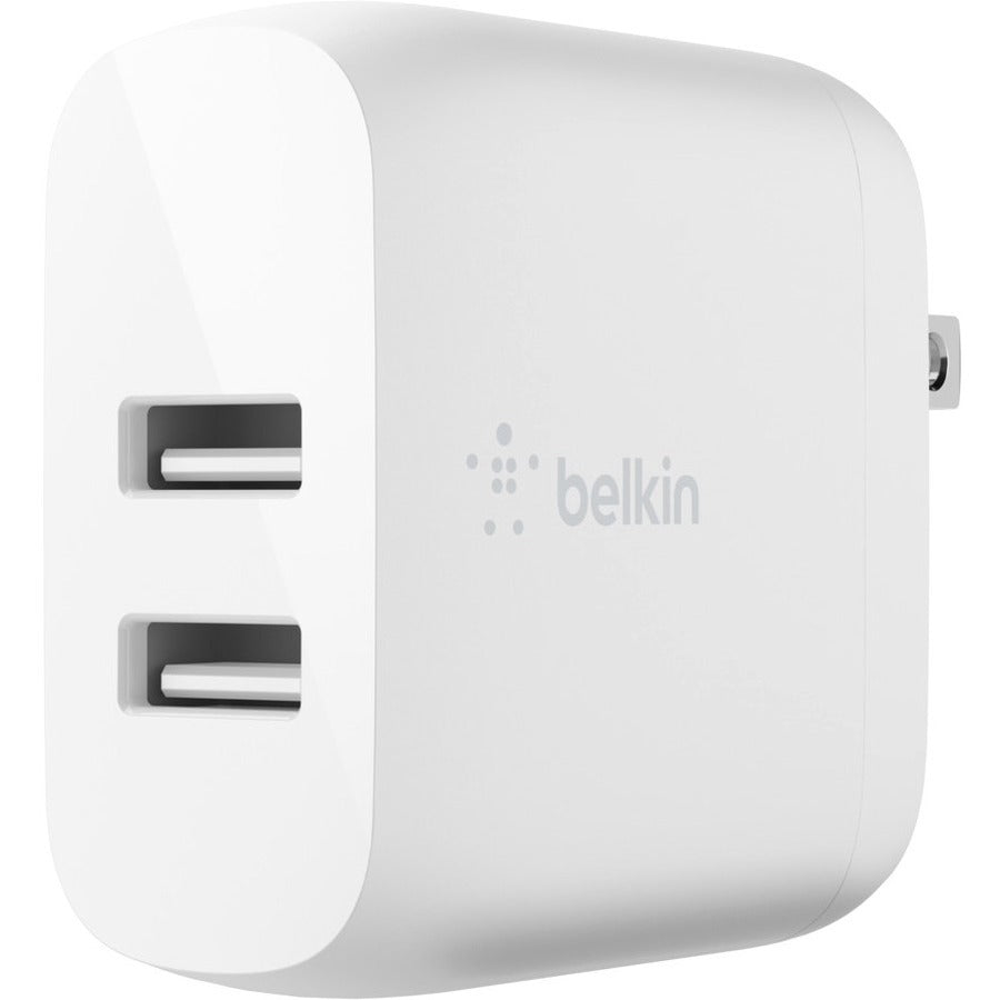Belkin BoostCharge Dual USB-A Wall Charger 24W (Lightning to USB-A Cable included) - Power Adapter - WCD001DQ1MWH