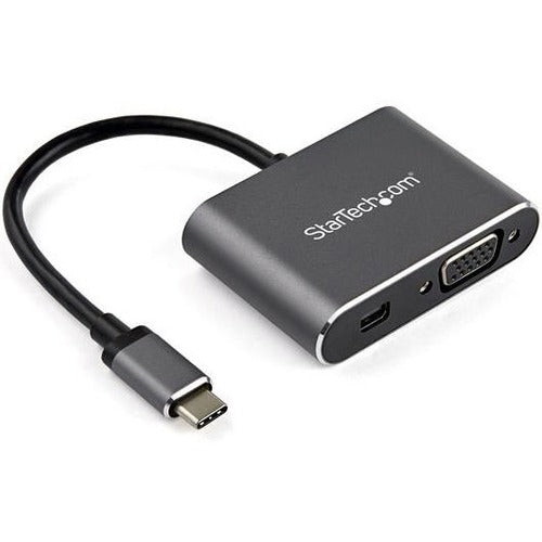 StarTech.com USB C Multiport Video Adapter - USB-C to 4K 60Hz Mini DisplayPort 1.2 (HBR2 HDR) or 1080p VGA Monitor Display Adapter - CDP2MDPVGA