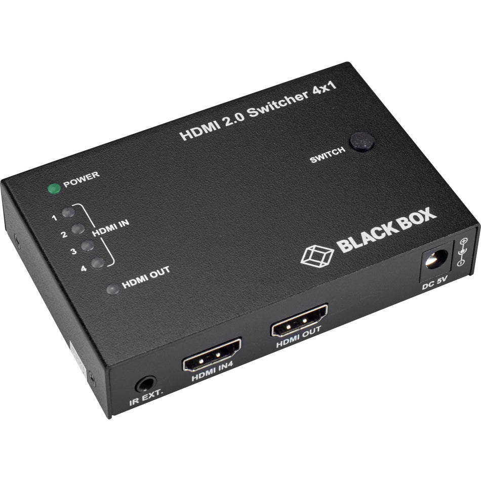 Black Box HDMI 2.0 4K Video Switch - 4x1 - VSW-HDMI2-4X1