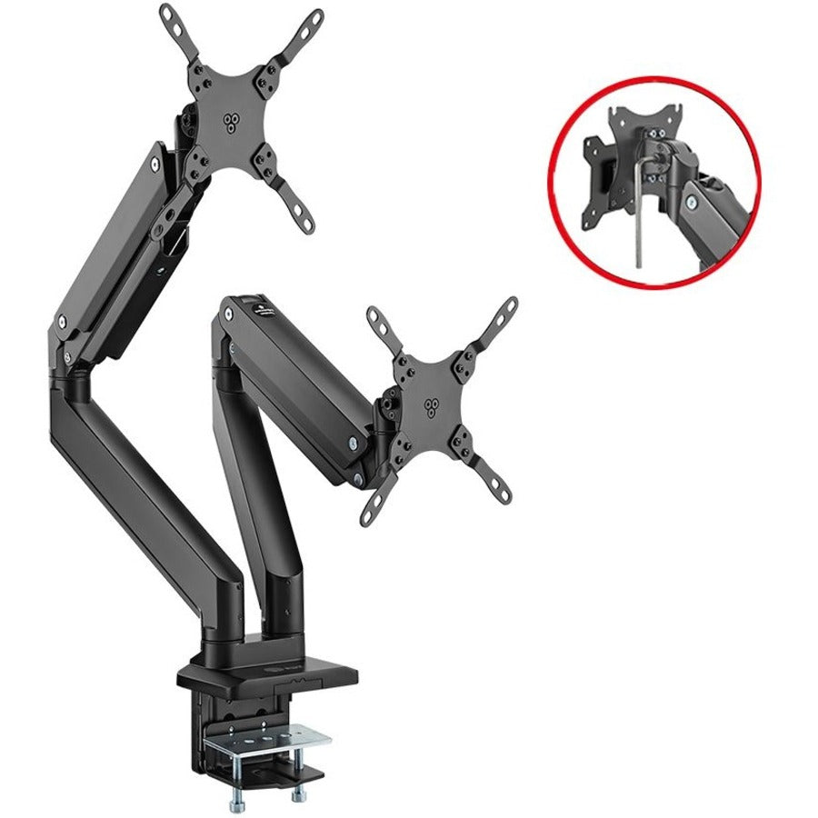 SIIG Dual Monitor Heavy-Duty Premium Aluminum Gas Spring Desk Mount - 17 to 35" - CE-MT3011-S1