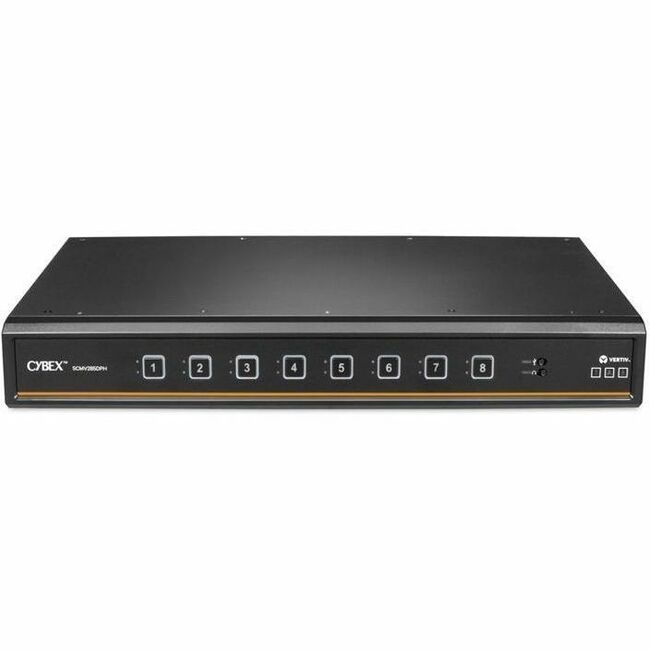 Vertiv Avocent Cybex Secure MultiViewer KVM Switch, 8 Port, Cursor Navigation Switching, NIAP Version 4.0 Certified, TAA Compliant (SCMV285DPH-400) - SCMV285DPH-400