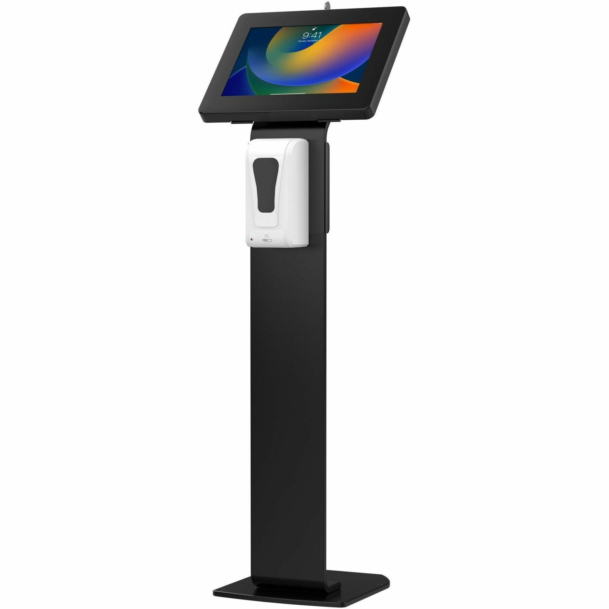 CTA Digital Premium Locking Floor Stand w/ Auto Soap Dispenser for iPad 10 & More - PAD-PSTTB