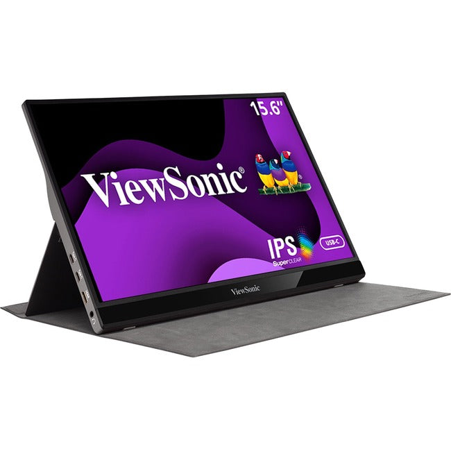 ViewSonic VG1655 15.6 Inch 1080p Portable Monitor with 2 Way Powered 60W USB C, IPS, Eye Care, Dual Speakers, Built in Stand with Smart Cover - VG1655