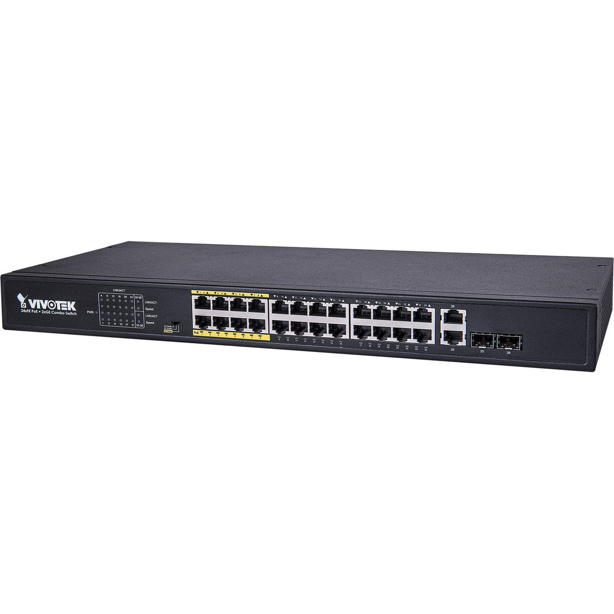 Vivotek 24xFE PoE + 2xGE Combo Unmanaged Switch - AW-FGT-260D-380