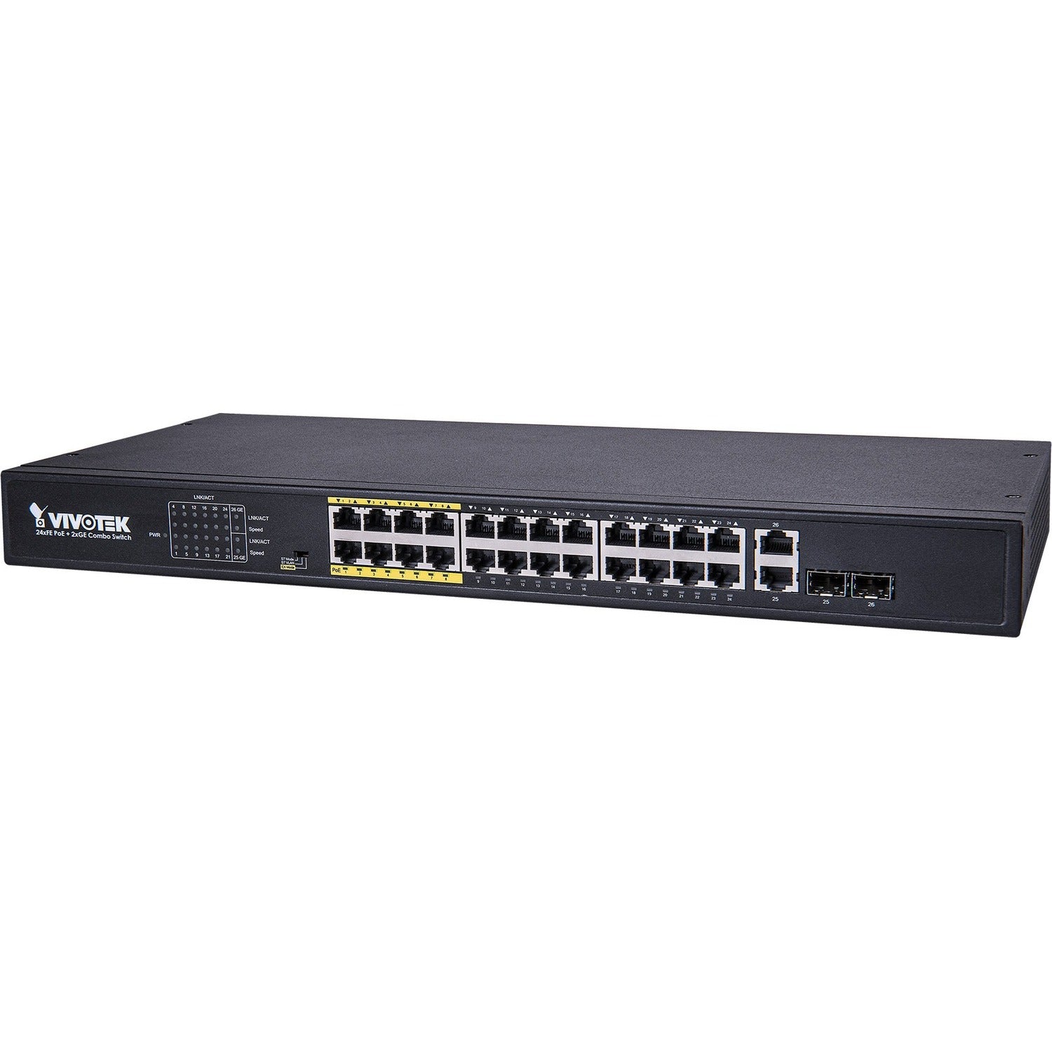 Vivotek 24xFE PoE + 2xGE Combo Unmanaged Switch - AW-FGT-260D-380