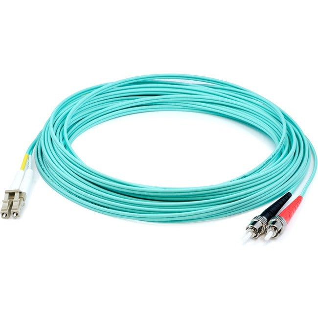 AddOn 33m LC (Male) to ST (Male) Straight Aqua OM4 Duplex LSZH Fiber Patch Cable - ADD-ST-LC-33M5OM4LZ