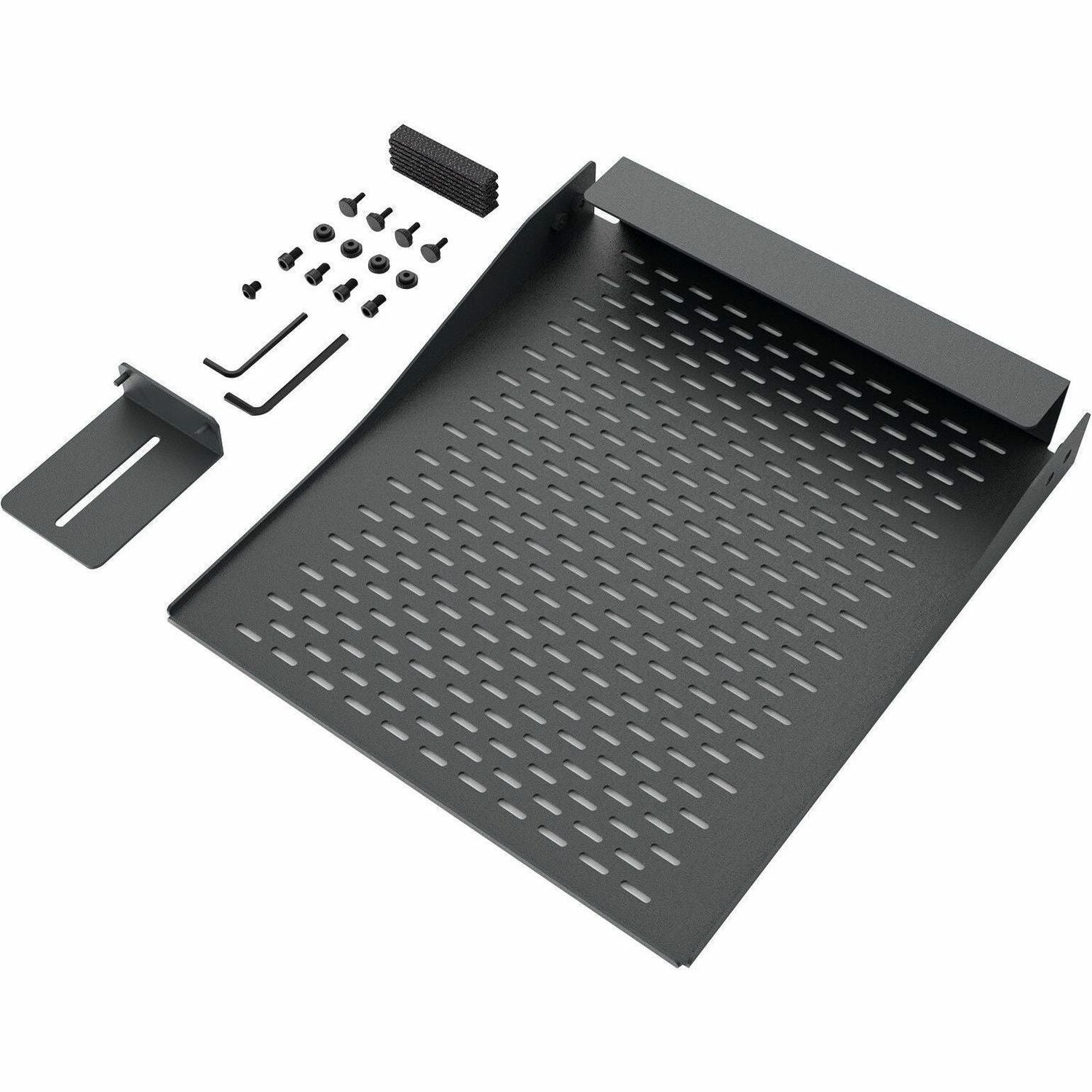 Heckler Design Mounting Panel for Camera, Video Conferencing Camera, Power Adapter, PTZ Camera, Video Bar, Sound Bar Speaker, Power Strip - Black Gray - H702-BG