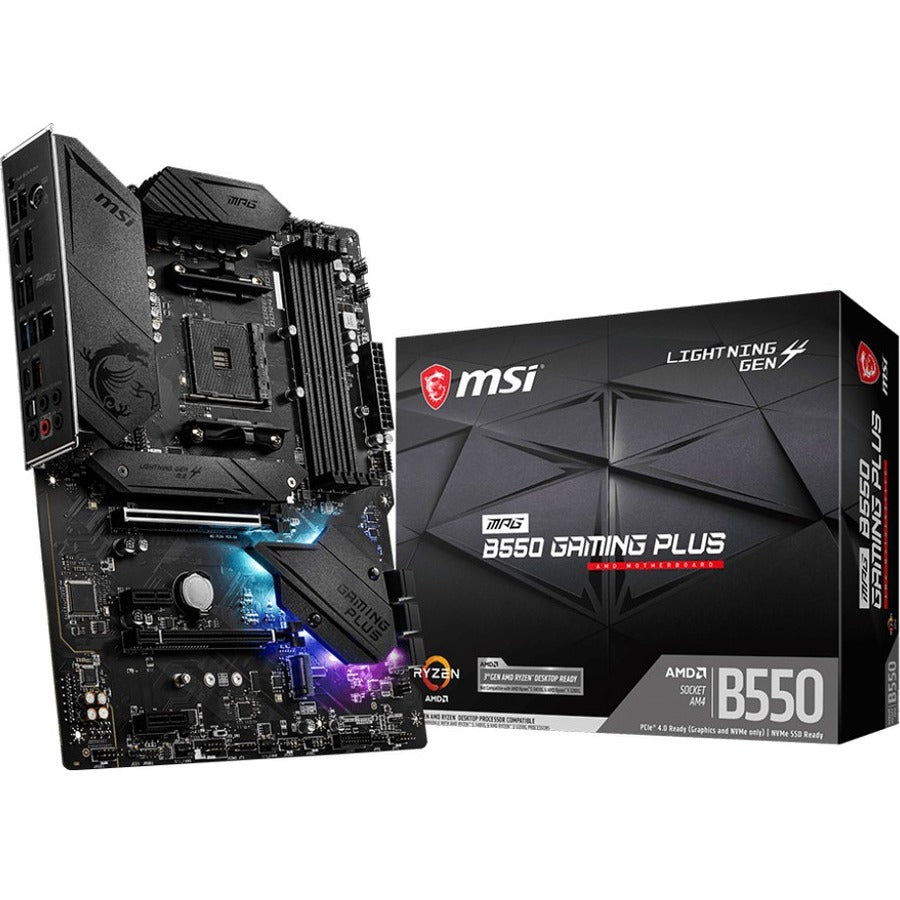 MSI MPG B550 GAMING PLUS Desktop Motherboard - AMD B550 Chipset - Socket AM4 - ATX - B550GPLUS