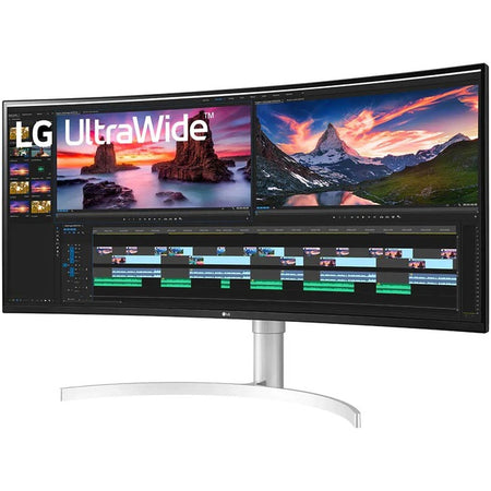 LG Ultrawide 38BN95C-W 38" Class UW-QHD+ Curved Screen Gaming LCD Monitor - 21:9 - Textured Black, Textured White, Silver - 38BN95C-W