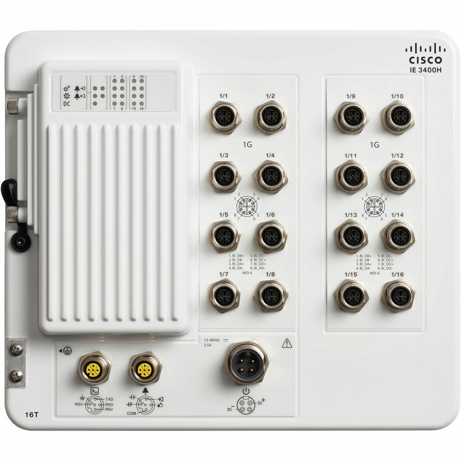 Cisco Catalyst IE3400 Heavy Duty w/ 16 GE M12 interfaces, IP67, Network Advantage - IE-3400H-16T-A