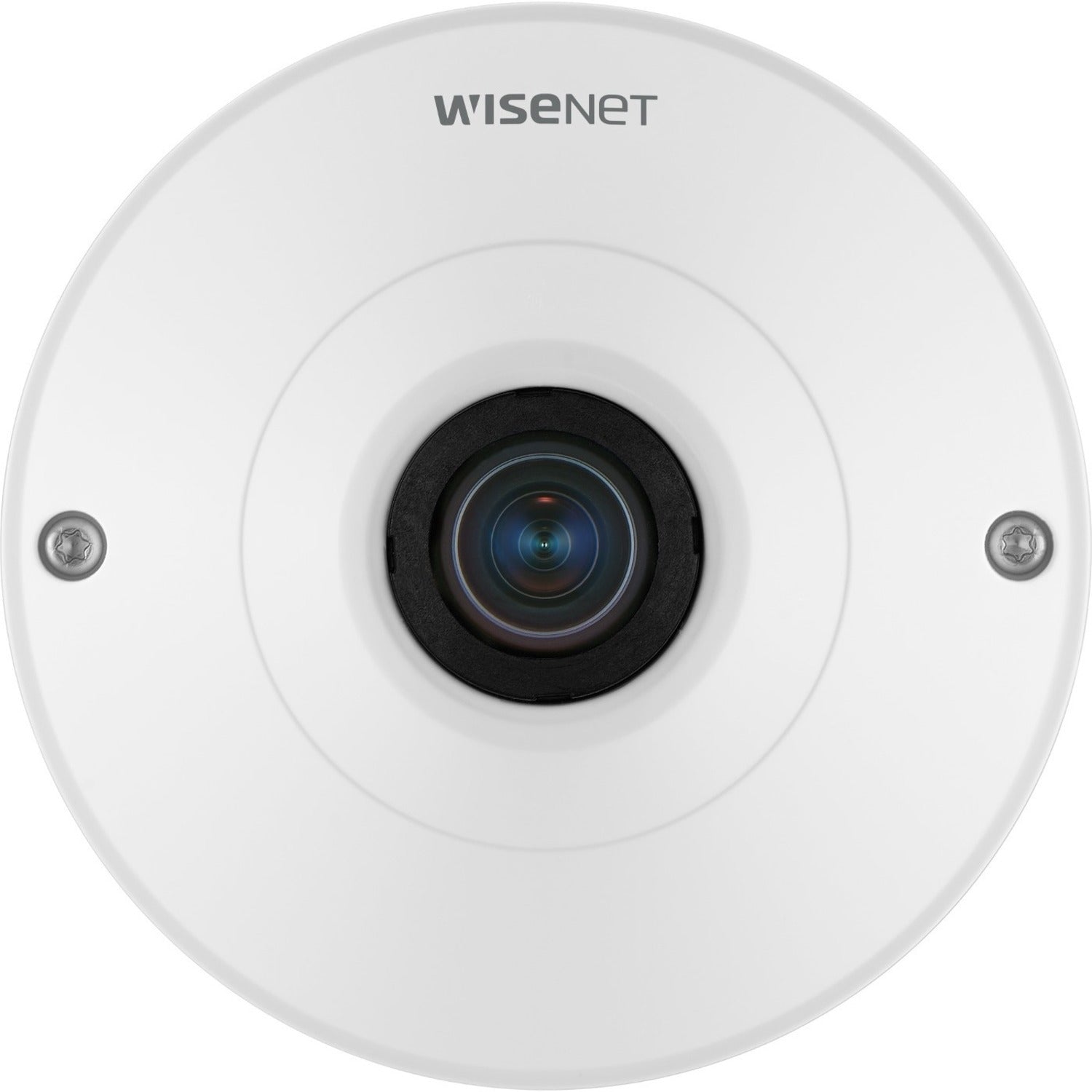 Wisenet QNF-9010 12 Megapixel Indoor Network Camera - Color - Fisheye - White - QNF-9010