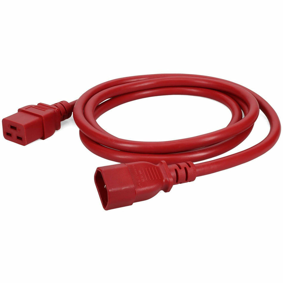 AddOn 6ft C14 Male to C19 Female 14AWG 100-250V at 15A Red Power Cable - ADD-C142C1914AWG6FTRD