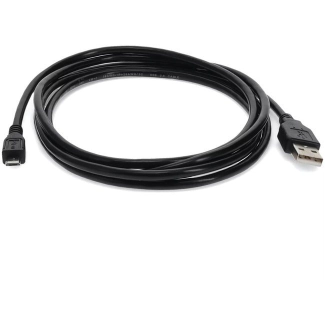 AddOn 1ft USB 2.0 (A) Male to Micro-USB 2.0 (B) Male Black Cable - USB2MICROUSB1