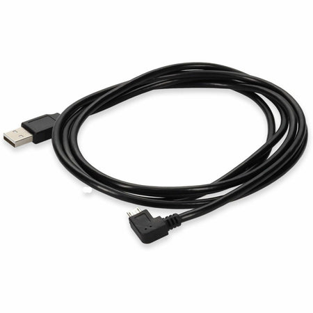 AddOn 6ft USB A 2.0 Male to Micro-USB B 2.0 Left-Angle Male Black Cable - USB2MICROUSBLT6