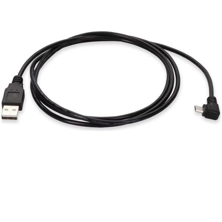 AddOn 2m USB 2.0 (A) Male to Micro-USB 2.0 (B) Right-Angle Male Black Cable - USB2MICROUSBRT2M