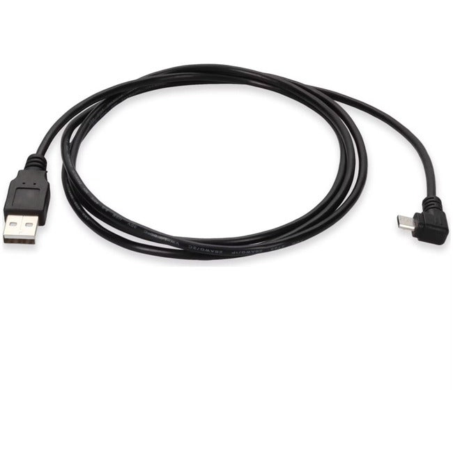 AddOn 6ft USB 2.0 (A) Male to Micro-USB 2.0 (B) Right-Angle Male Black Cable - USB2MICROUSBRT6