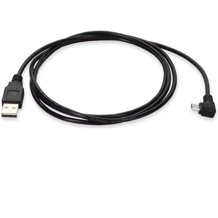 AddOn 6ft USB 2.0 (A) Male to Micro-USB 2.0 (B) Right-Angle Male Black Cable - USB2MICROUSBRT6