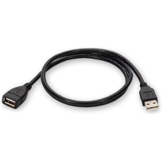 AddOn 5ft USB 2.0 (A) Male to Female Black Cable - USBEXTAA5MF