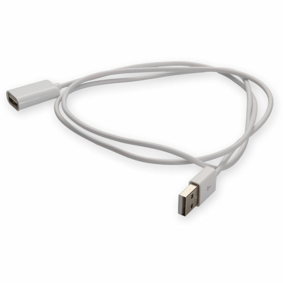AddOn 2m USB A 2.0 Male to USB B 2.0 Female White Cable - USBEXTAB2MMFW