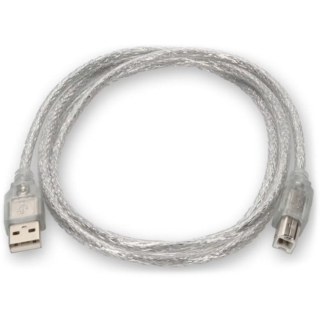 AddOn 6ft USB 2.0 (A) Male to USB 2.0 (B) Male Clear Cable - USBEXTAB6CLR