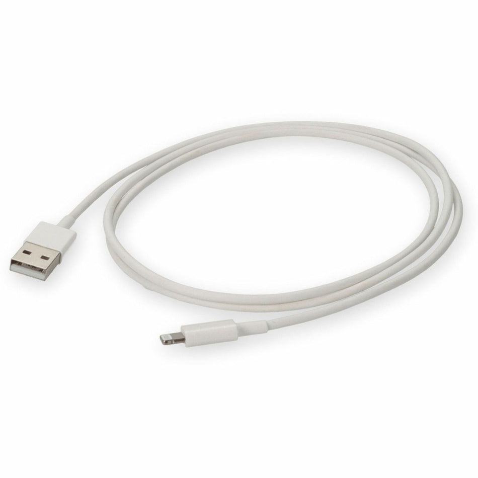 AddOn 1m USB A 2.0 Male to Lightning Male White Slim Cable - USB2LGTSL1MW