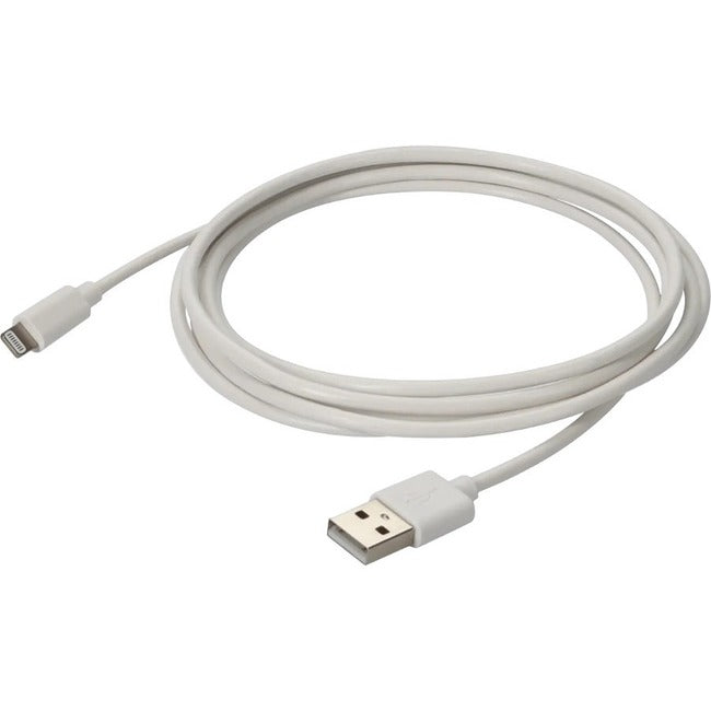 AddOn 2.0m (6.6ft) USB 2.0 (A) Male to Lightning Male Sync and Charge White Cable - USB2LGT2MW