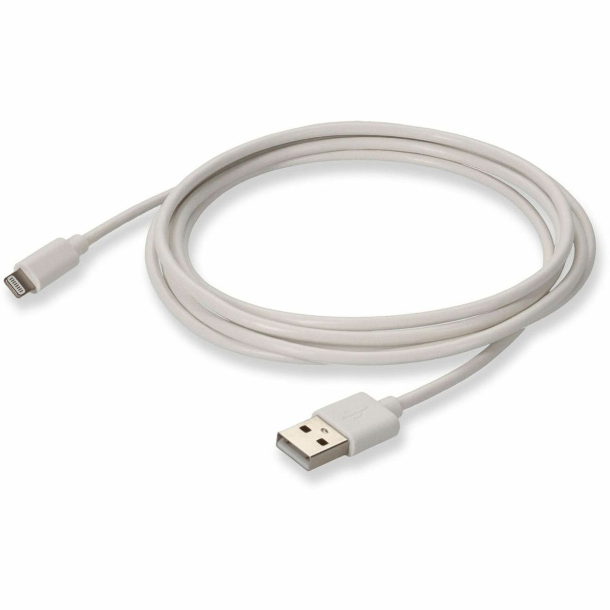 AddOn 2.0m (6.6ft) USB A 2.0 Male to Lightning Male Sync and Charge White Cable - USB2LGT2MW
