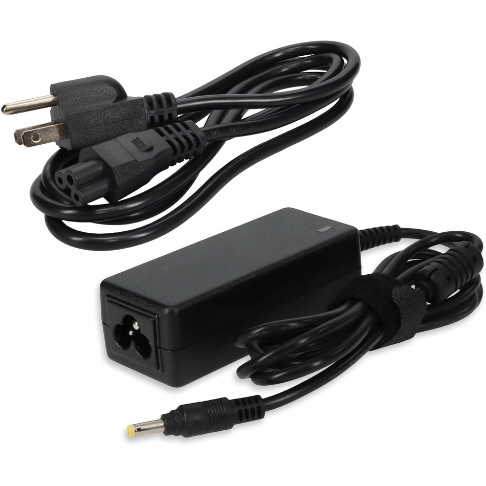 AddOn 6ft HP 496813-001 Compatible 30W 19V at 1.58A Black 4.0 mm x 1.7 mm Laptop Power Adapter and Cable - 496813-001-AA