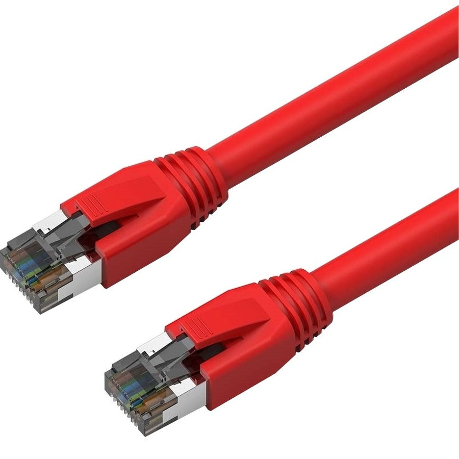 Axiom 50FT CAT8 2000mhz S/FTP Shielded Patch Cable Snagless Boot (Red) - C8SBSFTP-R50-AX