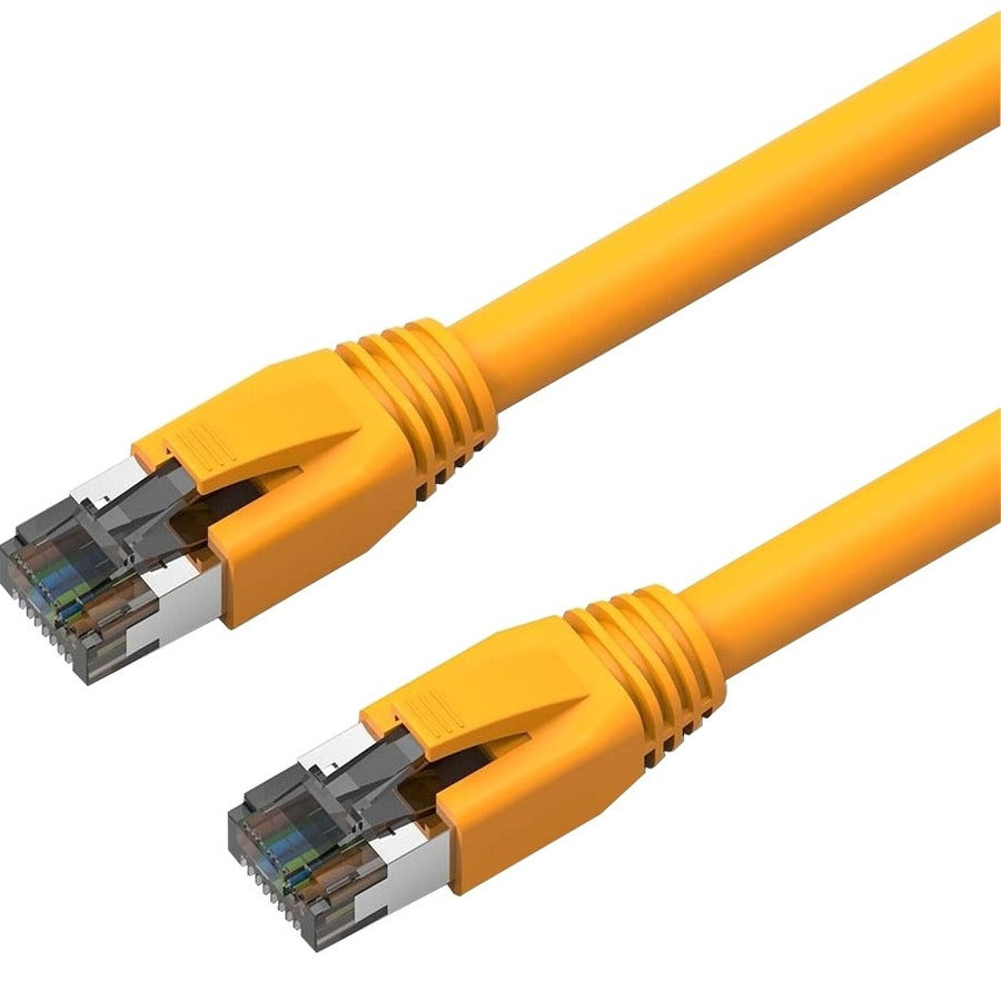 Axiom 10FT CAT8 2000mhz S/FTP Shielded Patch Cable Snagless Boot (Yellow) - C8SBSFTP-Y10-AX