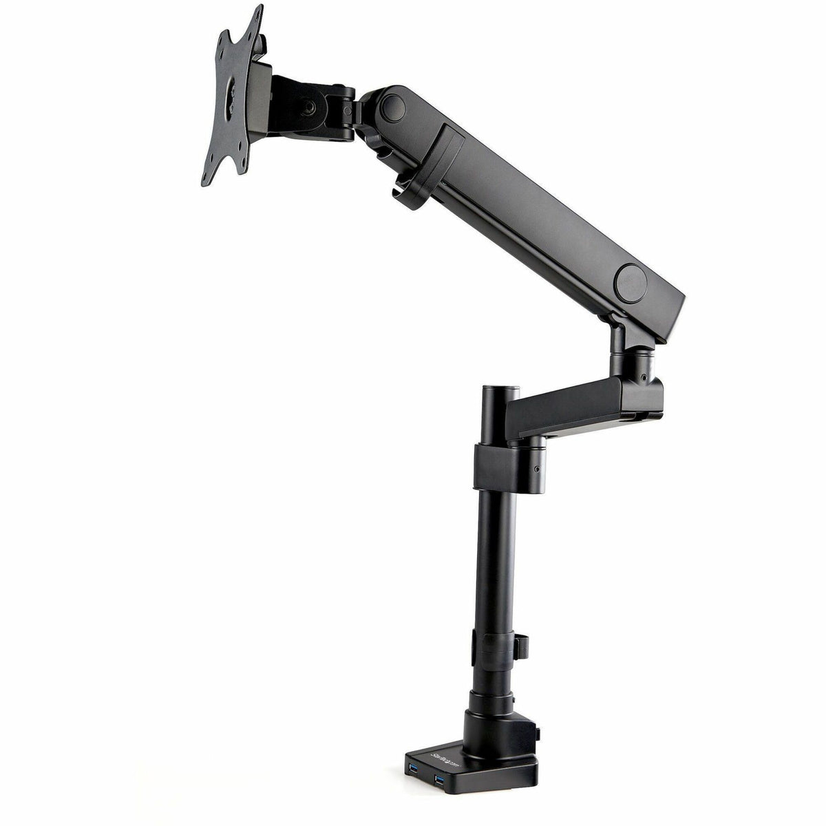 StarTech.com Desk Mount Monitor Arm with 2x USB 3.0 ports for VESA Display up to 34" (17.6lb/8kg), C-Clamp/Grommet, Mechanical Spring - ARMPIVOT2USB3