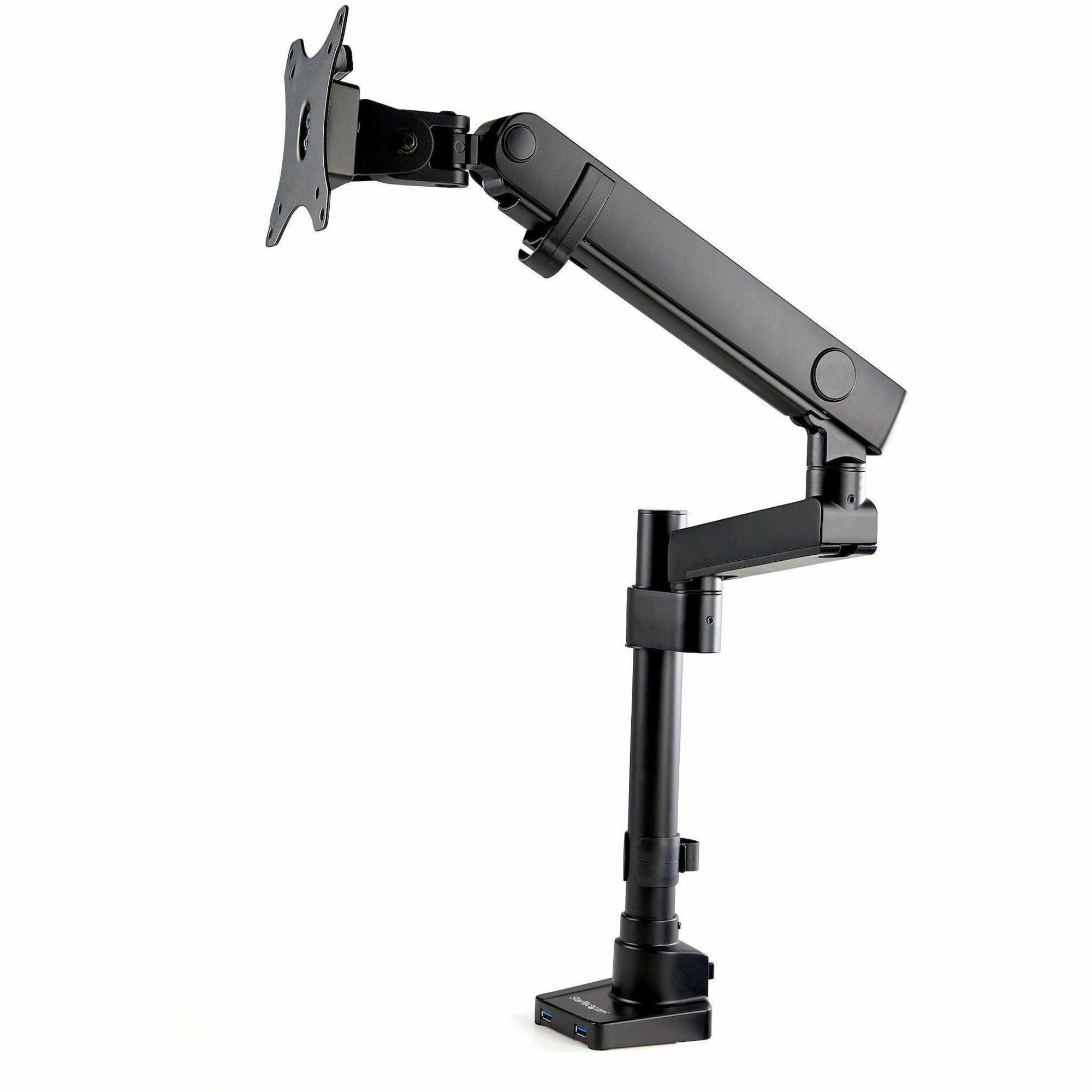 StarTech.com Desk Mount Monitor Arm with 2x USB 3.0 ports for VESA Display up to 34" (17.6lb/8kg), C-Clamp/Grommet, Mechanical Spring - ARMPIVOT2USB3