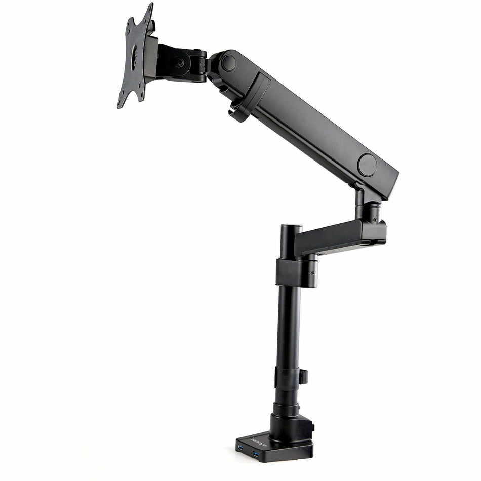 StarTech.com Desk Mount Monitor Arm with 2x USB 3.0 ports for VESA Display up to 34" (17.6lb/8kg), C-Clamp/Grommet, Mechanical Spring - ARMPIVOT2USB3