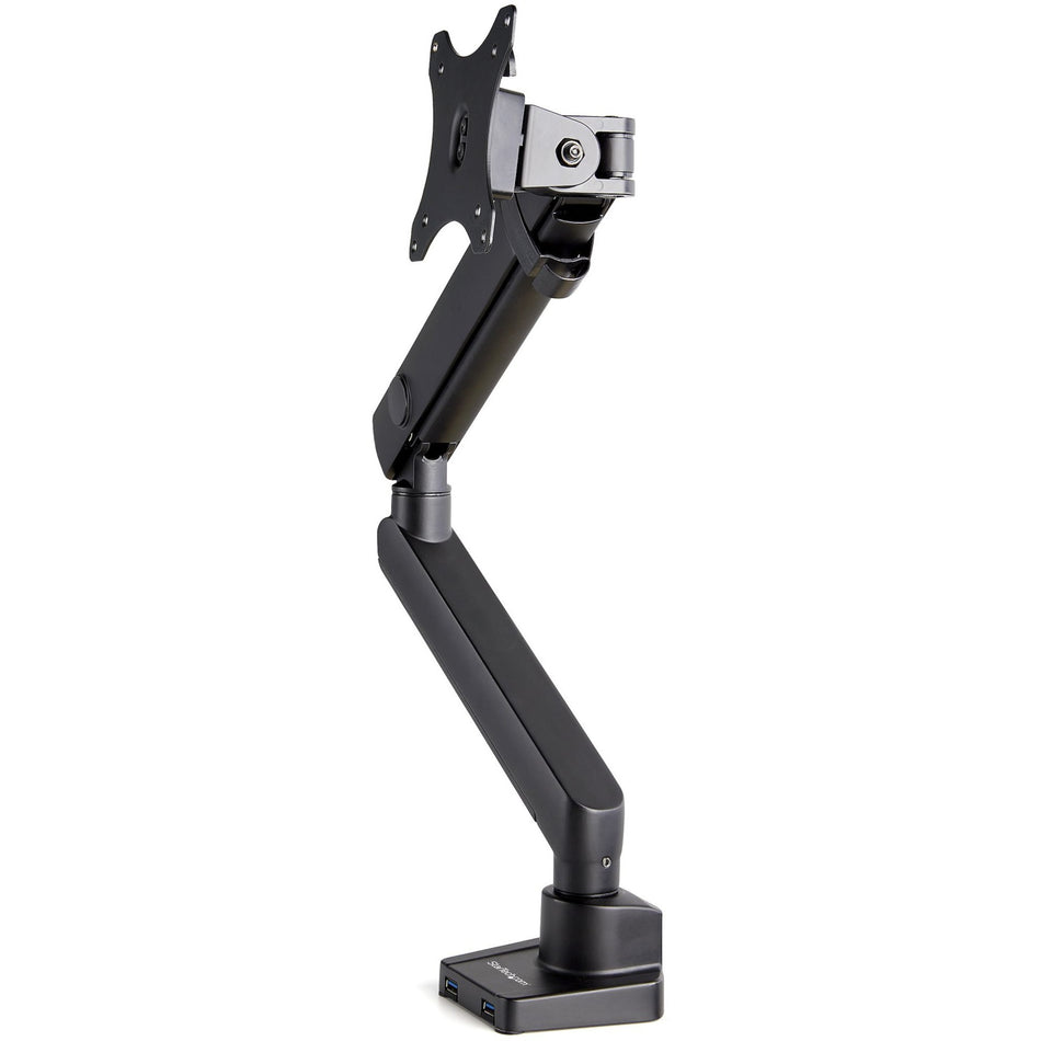 StarTech.com Desk Mount Monitor Arm with 2x USB 3.0 ports, Slim Single Monitor VESA Mount up to 34" (17.6lb/8kg) Display, C-Clamp/Grommet - ARMSLIM2USB3