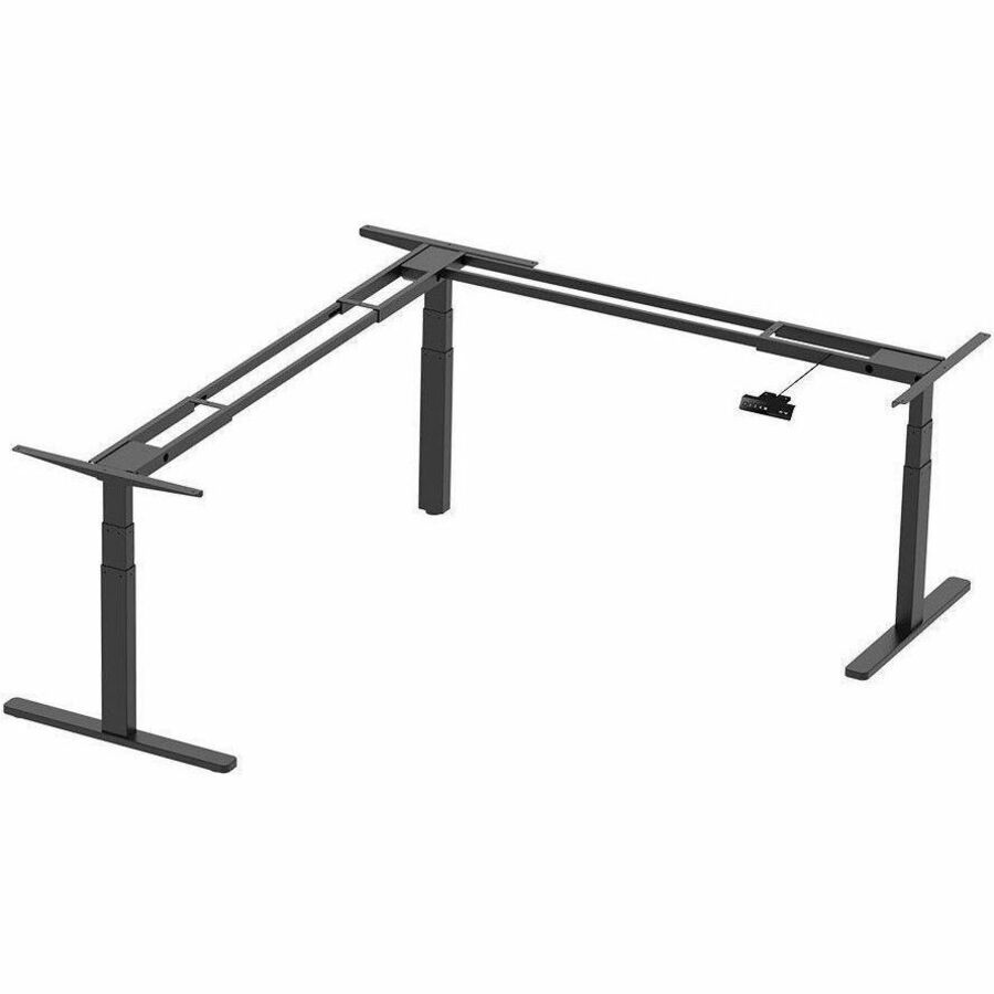 Workstream Triple-Motor Height-Adjustable Sit-Stand L-Shaped Corner Desk Frame, Black - 34827