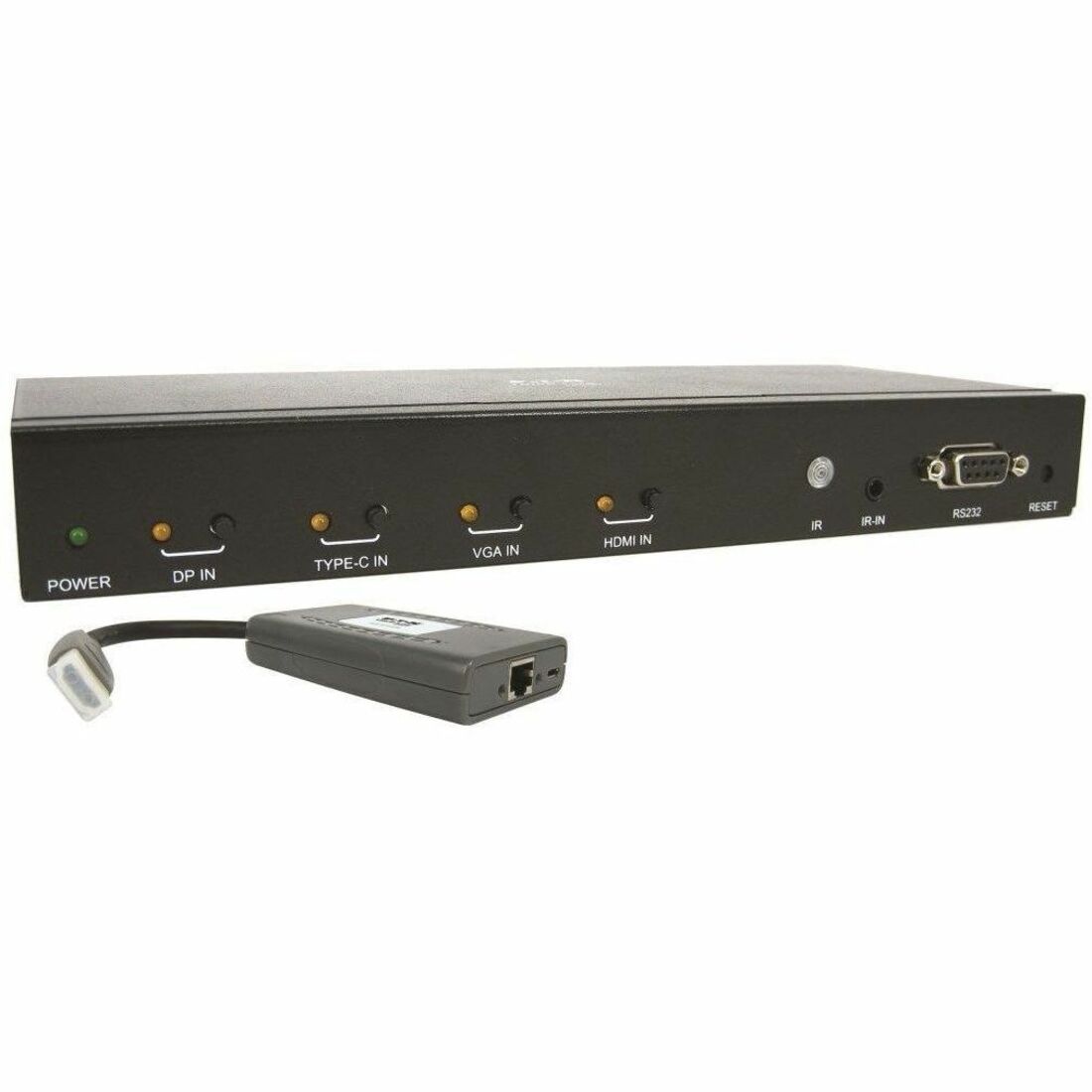 Eaton Tripp Lite Series 4-Port Presentation Switch Kit, 4K 60 Hz (4:4:4) HDMI, DP, USB-C and VGA to HDMI over Cat6 Extender, 50 ft., TAA - B320-4X1-MHB-K