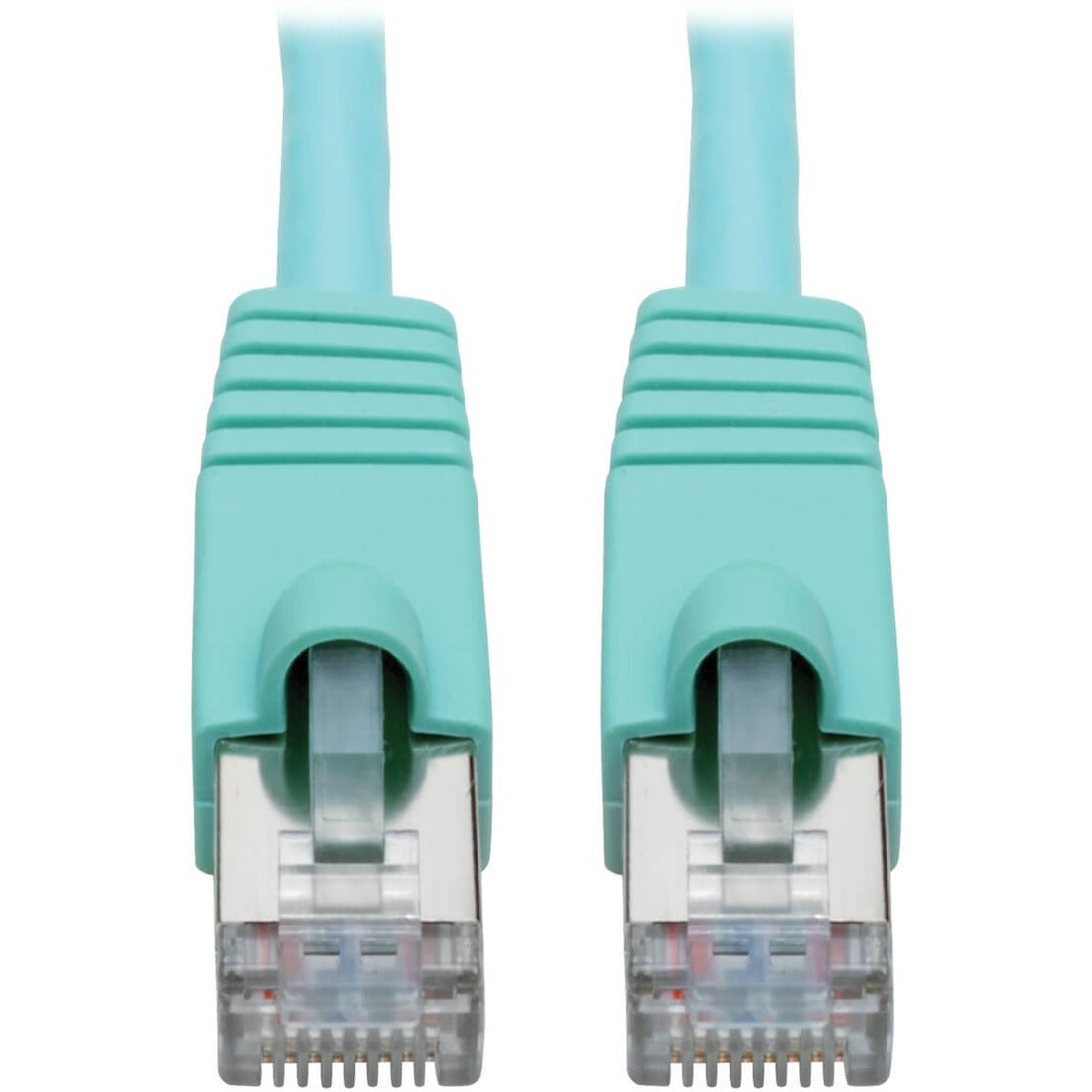 Eaton Tripp Lite Series Cat6a 10G Snagless Shielded STP Ethernet Cable (RJ45 M/M), PoE, Aqua, 15 ft. (4.57 m) - N262-015-AQ