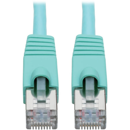 Eaton Tripp Lite Series Cat6a 10G Snagless Shielded STP Ethernet Cable (RJ45 M/M), PoE, Aqua, 15 ft. (4.57 m) - N262-015-AQ