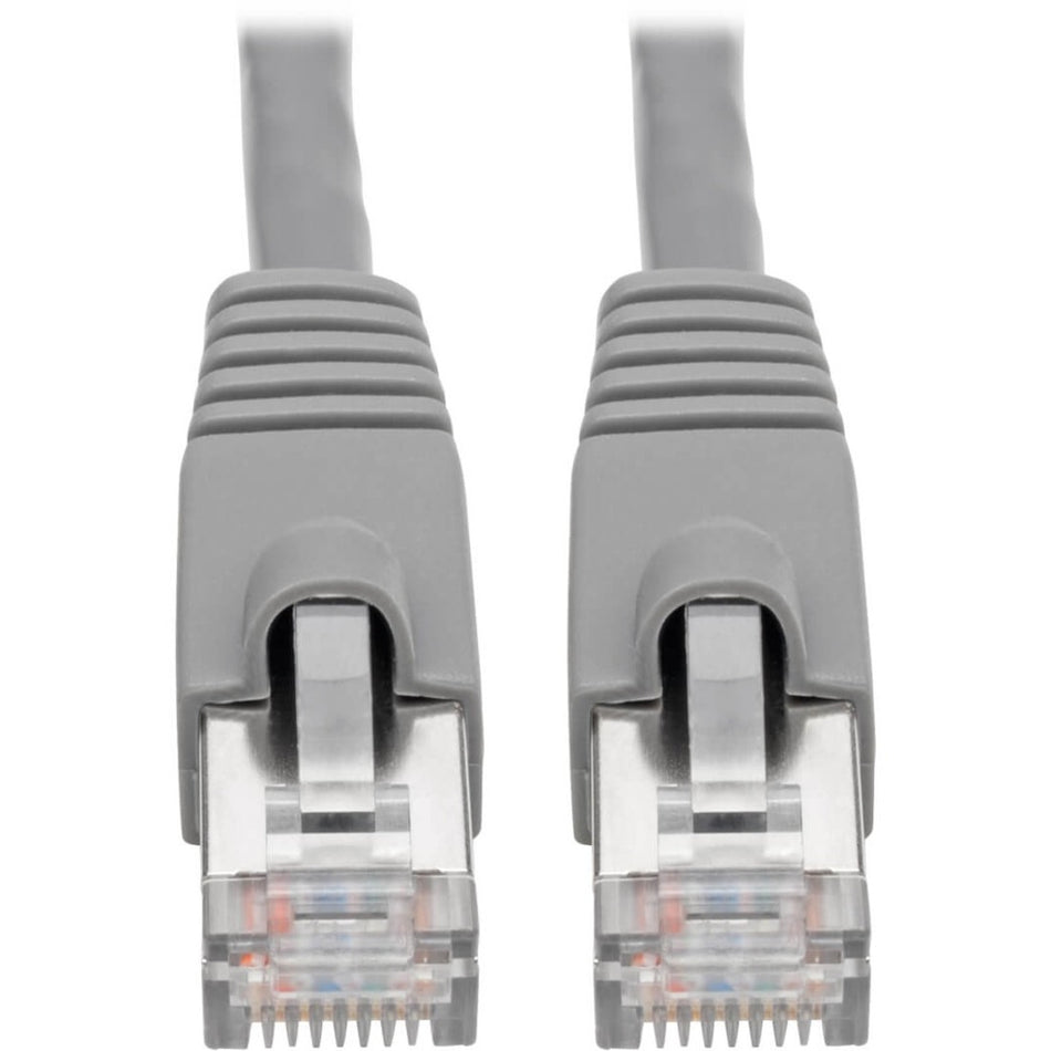 Eaton Tripp Lite Series Cat6a 10G Snagless Shielded STP Ethernet Cable (RJ45 M/M), PoE, Gray, 25 ft. (7.62 m) - N262-025-GY