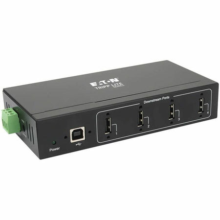 Eaton Tripp Lite Series 4-Port Industrial-Grade USB 2.0 Hub - 15 kV ESD Immunity, Metal Housing, Wall/DIN Mountable - U223-004-IND-1