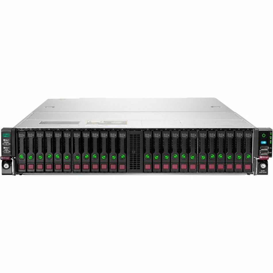 HPE Apollo 4200 G10 2U Rack Server - 1 x Intel Xeon Silver 4210R 2.40 GHz - 64 GB RAM - 90 TB HDD - (9 x 10TB) HDD Configuration - Serial ATA/600 Controller - R6F65A