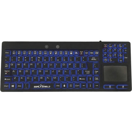 Seal Shield Seal Glow Series Waterproof Silicone Backlit Keyboard With Touchpad - S108PG