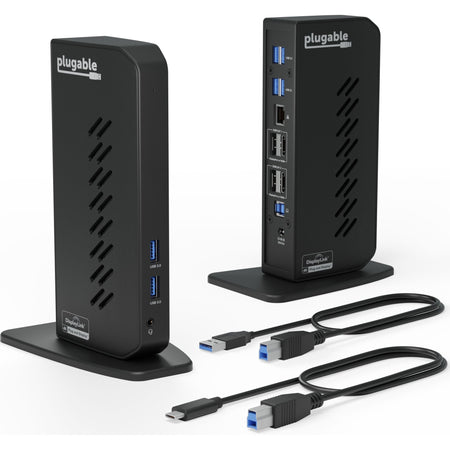 Plugable USB 3.0 and USB-C Dual 4K Display Docking Station with DisplayPort and HDMI for Windows and Mac - UD-6950Z