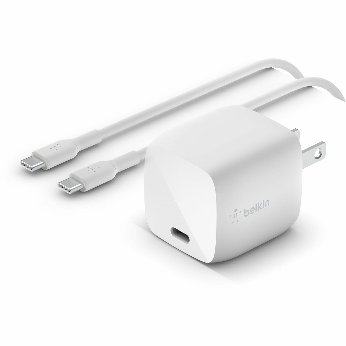 Belkin BoostCharge 30W USB-C GaN Wall Charger (USB-C Cable included) - Power Adapter - WCH001DQ1MWH-B6