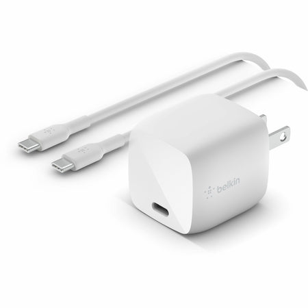 Belkin BoostCharge 30W USB-C GaN Wall Charger (USB-C Cable included) - Power Adapter - WCH001DQ1MWH-B6
