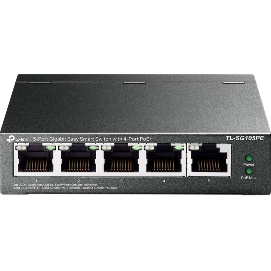 TP-Link TL-SG105PE - 5-Port Gigabit Easy Smart Switch with 4-Port PoE+ - TL-SG105PE